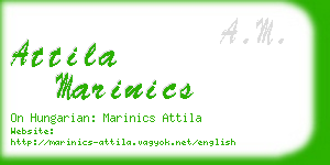 attila marinics business card